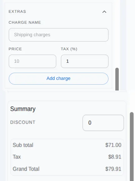 Apply extras and discounts
