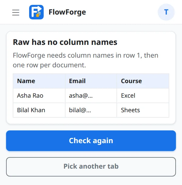 A spreadsheet with one tab selected