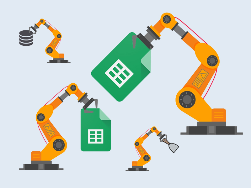 Robotic automation working with Google Sheets and Docs